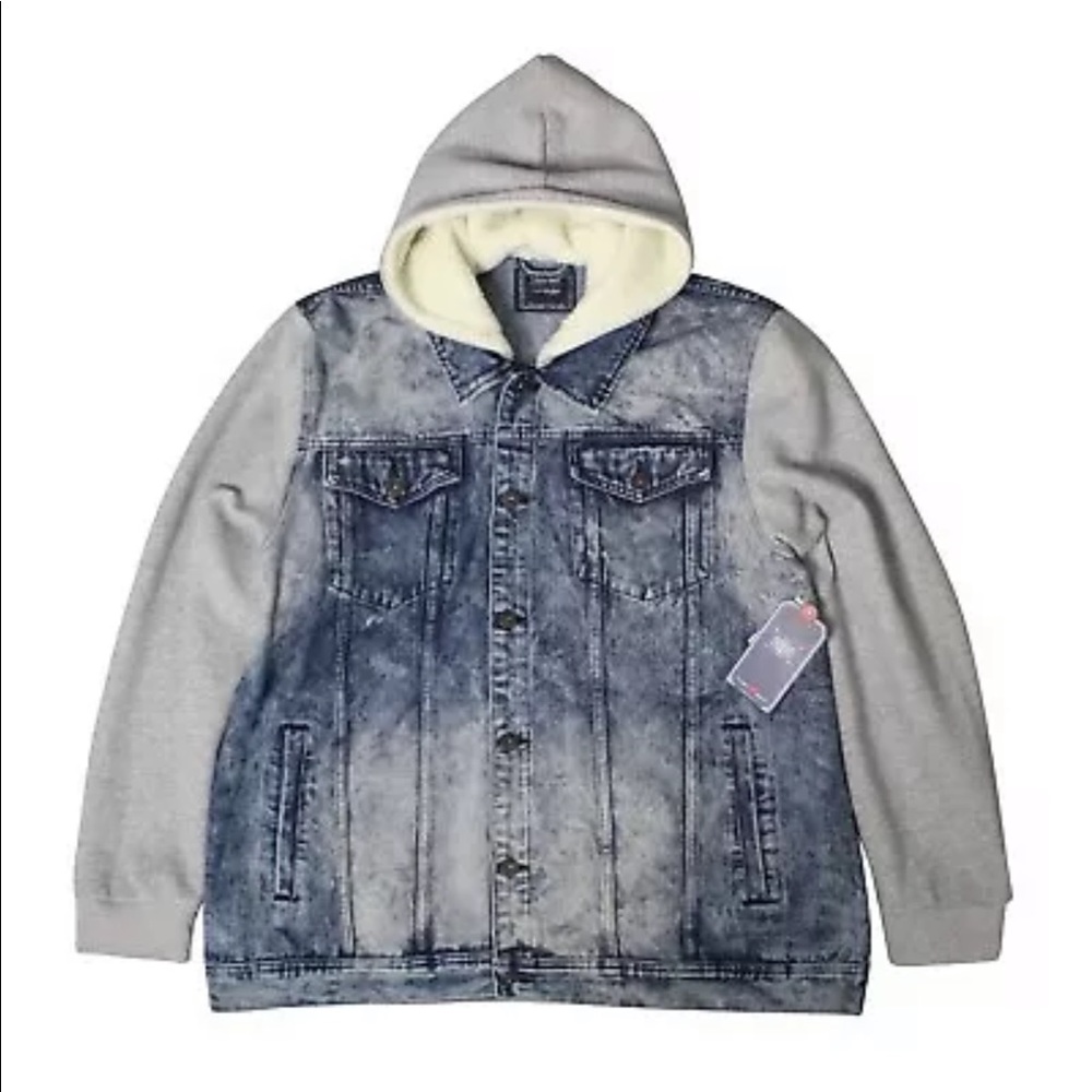 Company 81 Sweatshirt Sleeve Hooded Denim Jacket